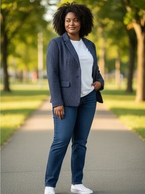 Josephine Chaus | Women’s Blue Wool Blend Blazer Size 14